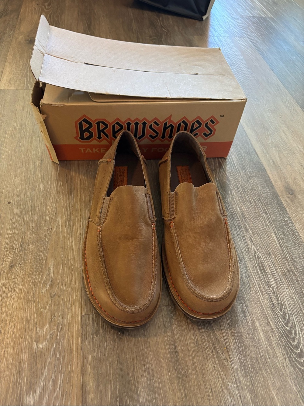 Men’s BrewShoes Casual Slip-On Loafers in Brown Sz 10.5 New